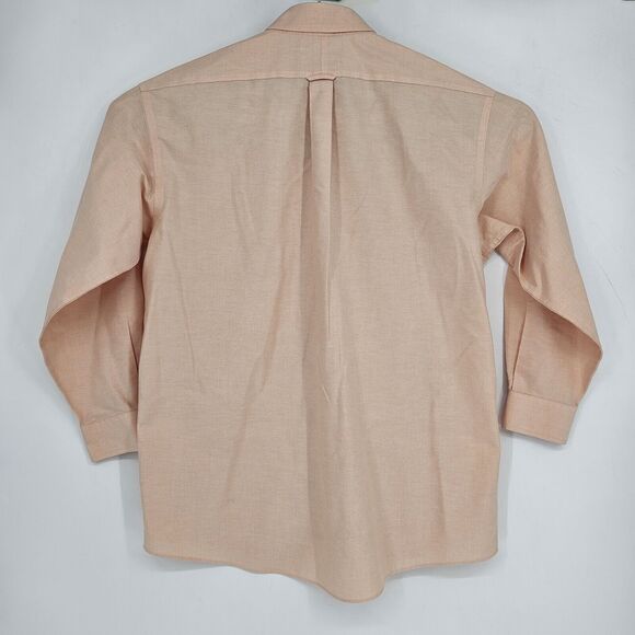 Roundtree & Yorke Shirt Mens 16.5 34 Peach Gold Label Non Iron Oxford Button - Picture 4 of 10